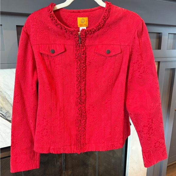Ruby Rd. Red Textured Jacket - Picture 1 of 2